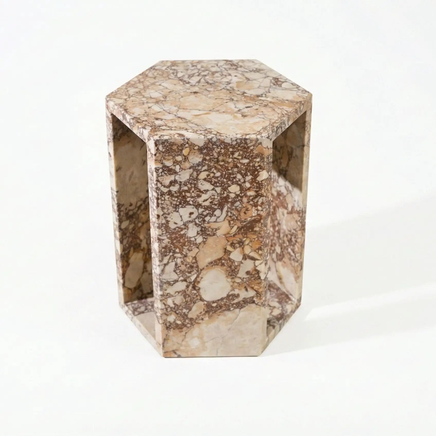 Modern Minimalist Hexagon Side Table by Unique Piece Furniture