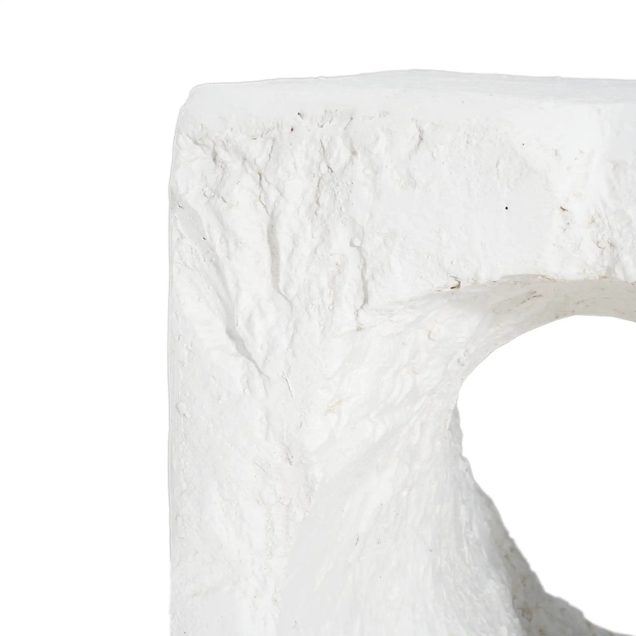 Lyra Outdoor Patio Karst Cave Inspired MGO Side Table White by HouseOfZazla