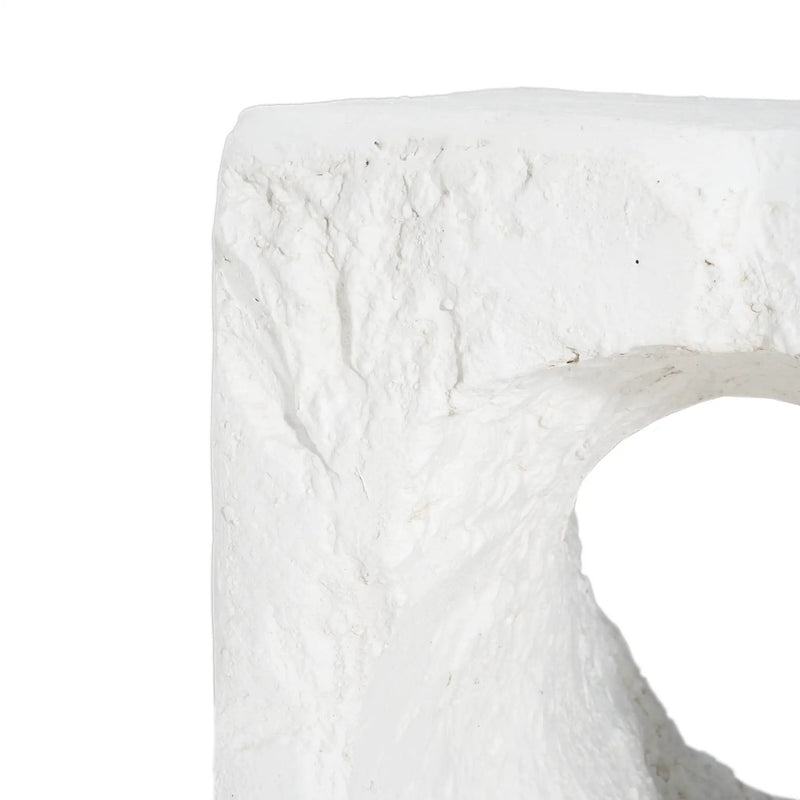 Lyra Outdoor Patio Karst Cave Inspired MGO Side Table White by HouseOfZazla