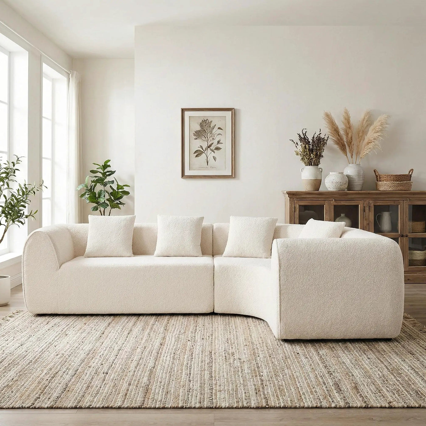 110" Modern Curved L-Shaped Modular Sectional Sofa by HouseOfZazla