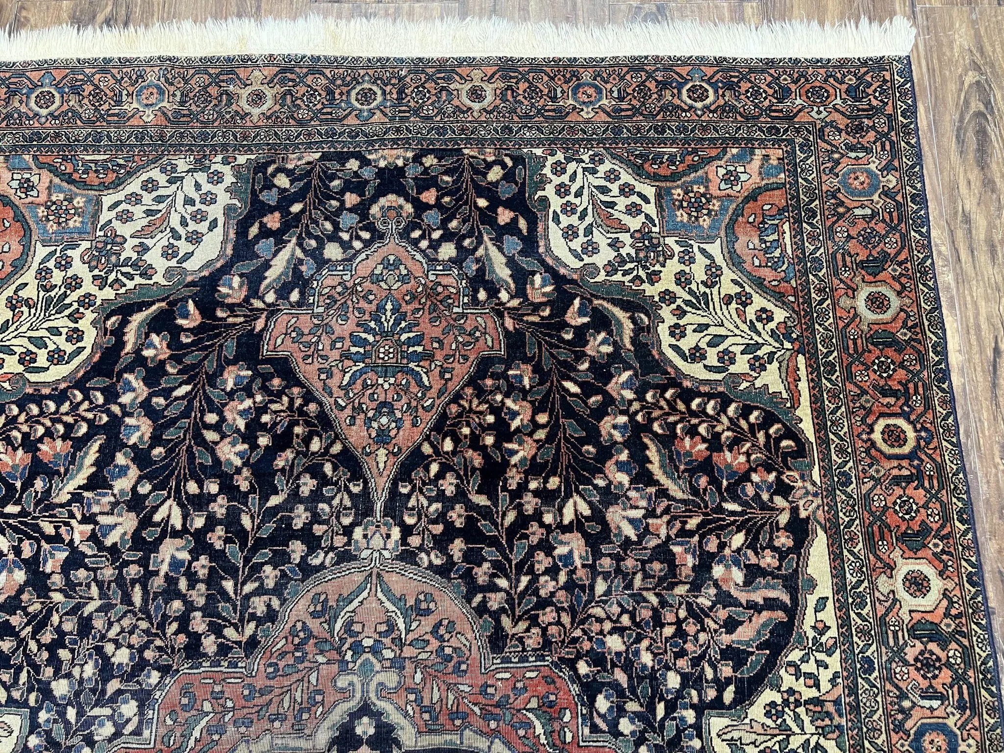 Antique Persian Sarouk Farahan Rug 4x7, Collectible Persian Carpet by Jewel Rugs