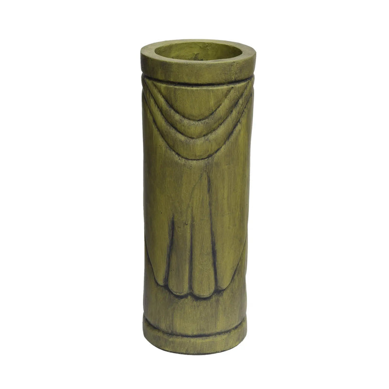 Stone Statue Urn Planter, Decorative Face Plant Pot, Antique Green Finish by HouseOfZazla