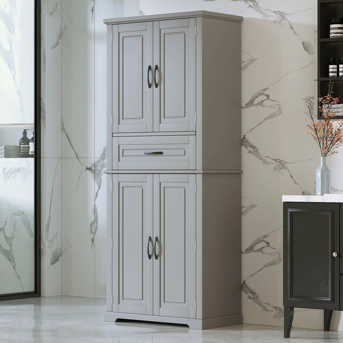 Bathroom Storage Cabinet With Multifunctional Storage Space by HouseOfZazla