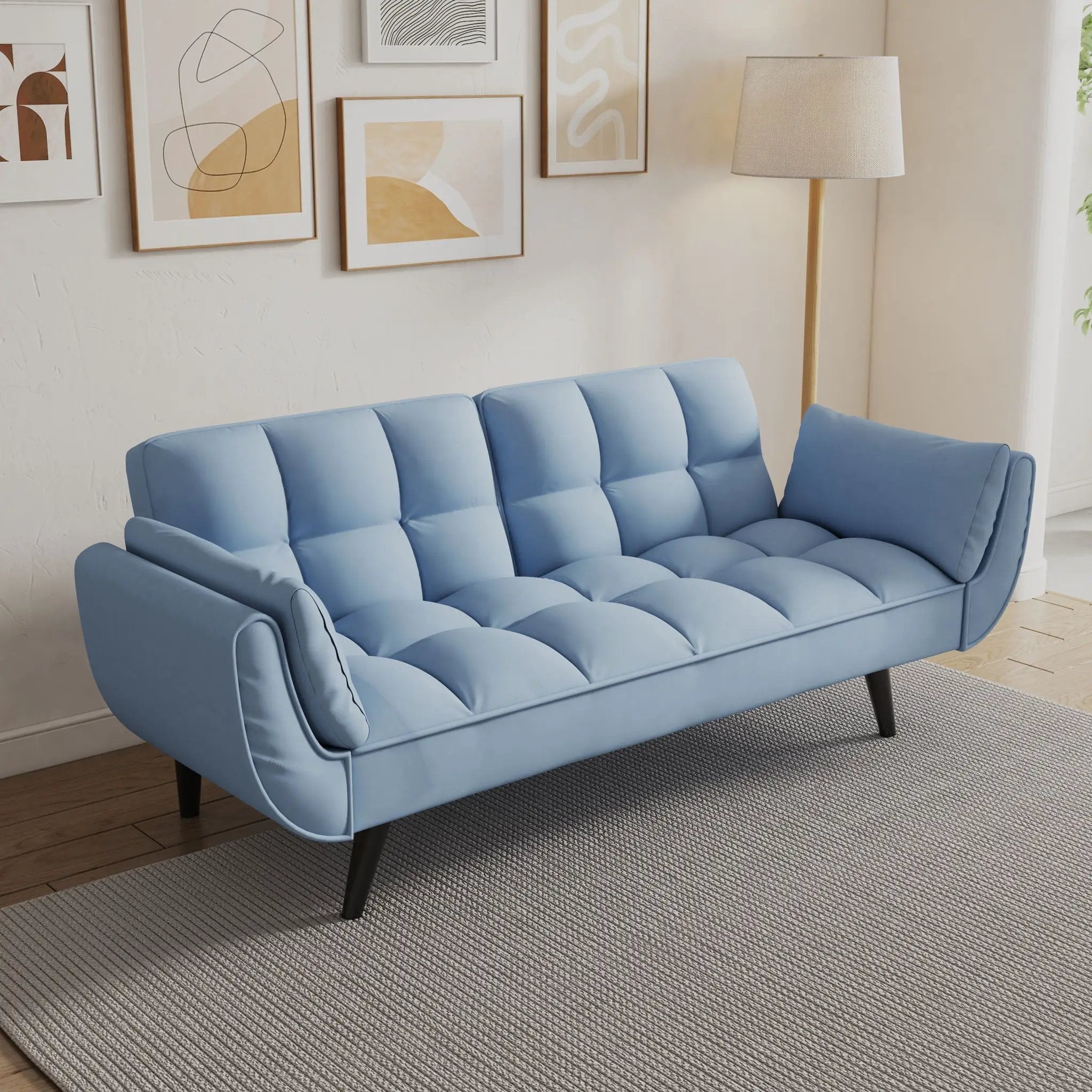 Sofa Soft Two Armrests Throw Pillow Pillow Comfortable Fit Apartment Bedroom Small Space by Unique Piece Furniture
