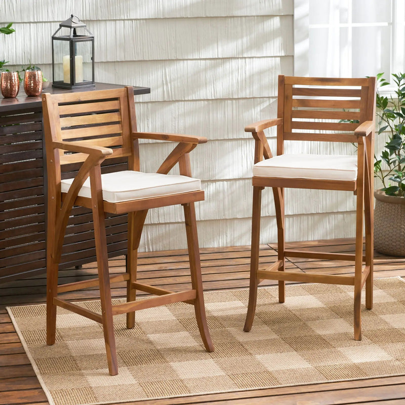 Barstool With Soft Curved Lines And Sturdy Frame (Set of 2) - Brown by HouseOfZazla