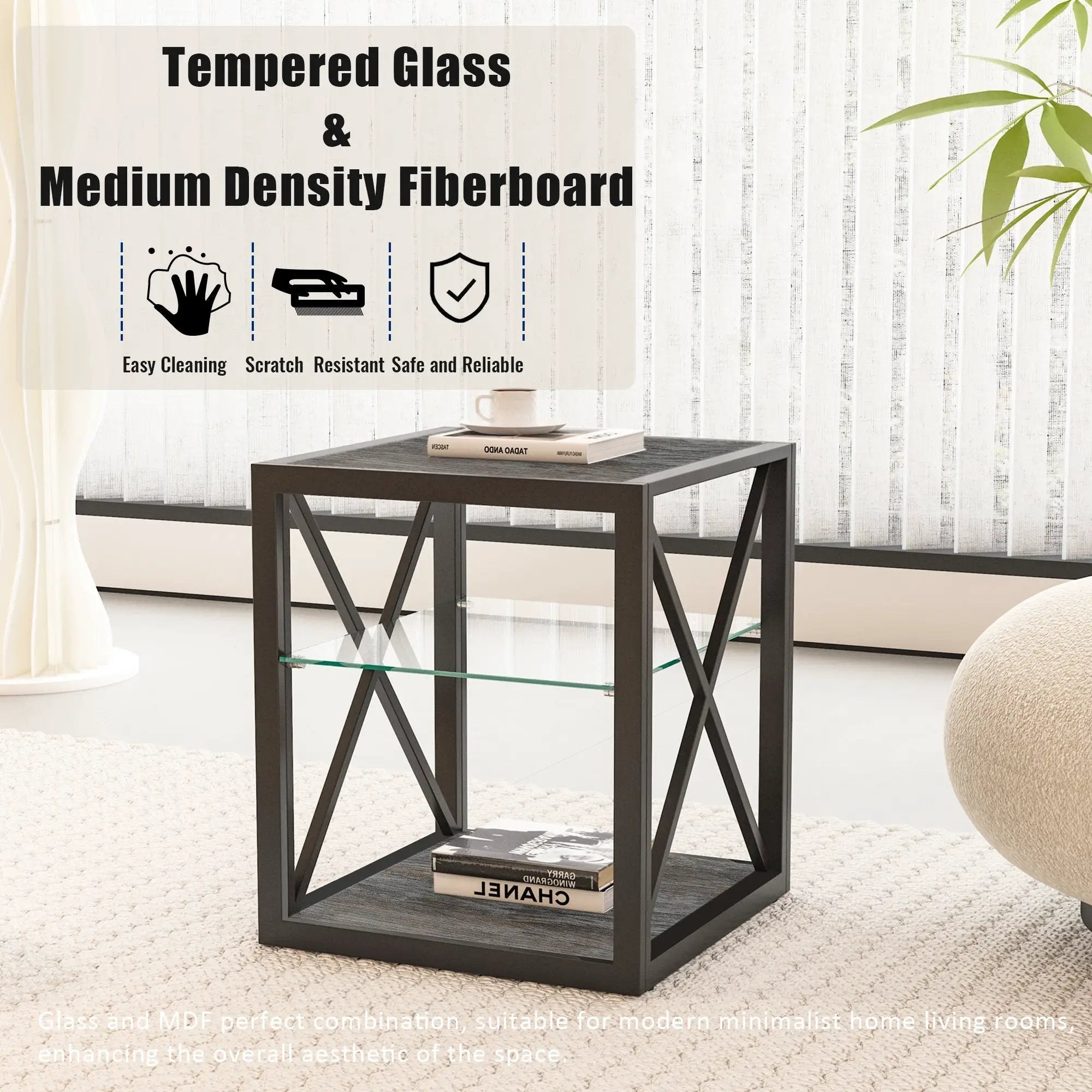 Set of 2 Modern End Tables for Bedroom & Living Room by HouseOfZazla