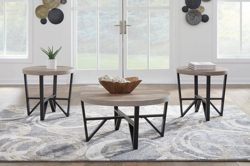 Deanlee - Occasional Table Set (Set of 3) - Grayish Brown / Black by Unique Piece Furniture