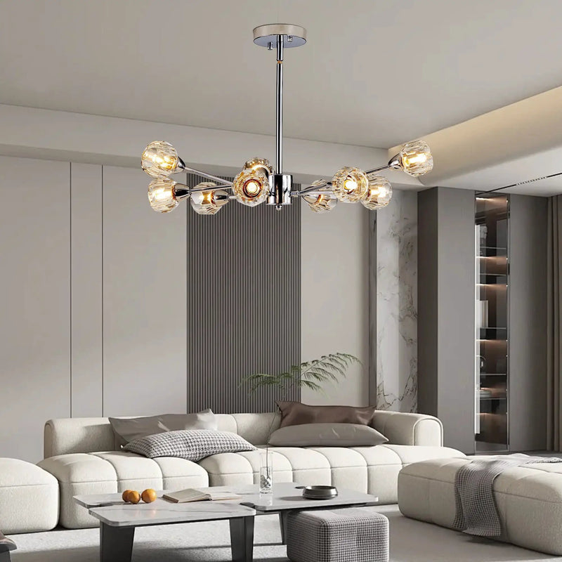 28" Modern Crystal Chandelier With 9 Lights by HouseOfZazla