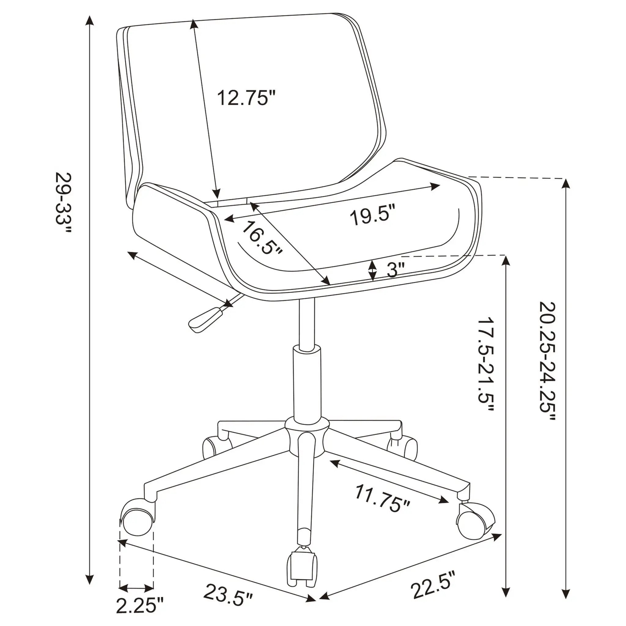 Ecru Swivel Office Chair Adjustable Height - Beige by HouseOfZazla