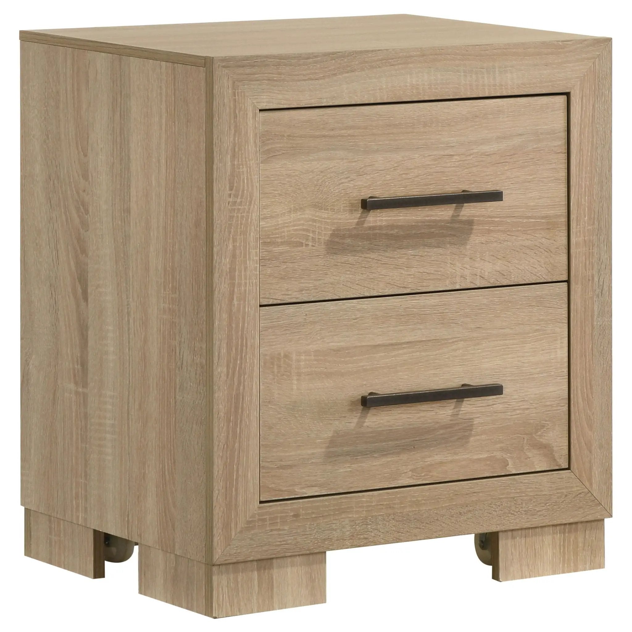 Arielle 2-drawer Bedroom Nightstand with Casters Light Oak by Unique Piece Furniture