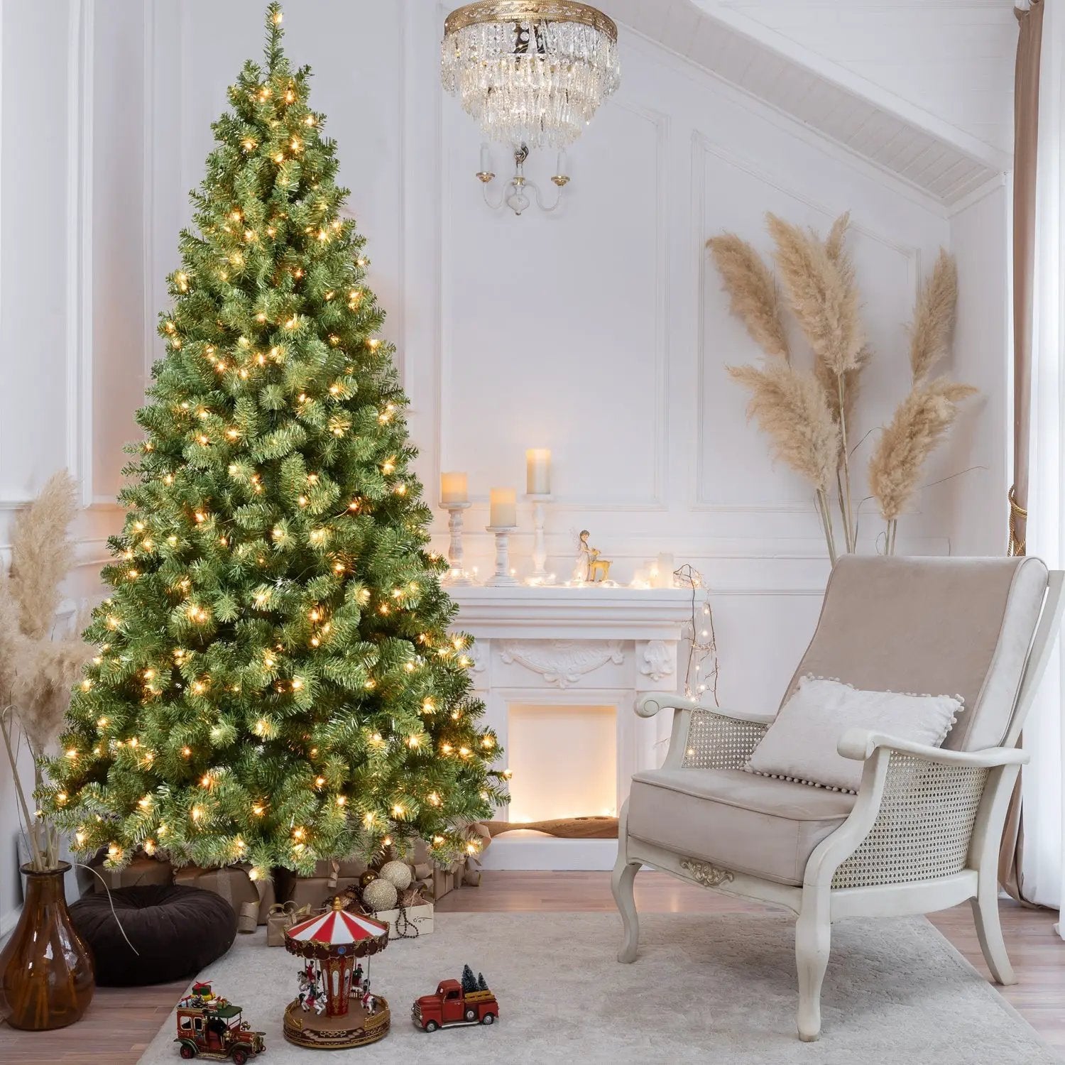 5ft Pre-Lit PVC Christmas Tree with 200 UL Lights by HouseOfZazla