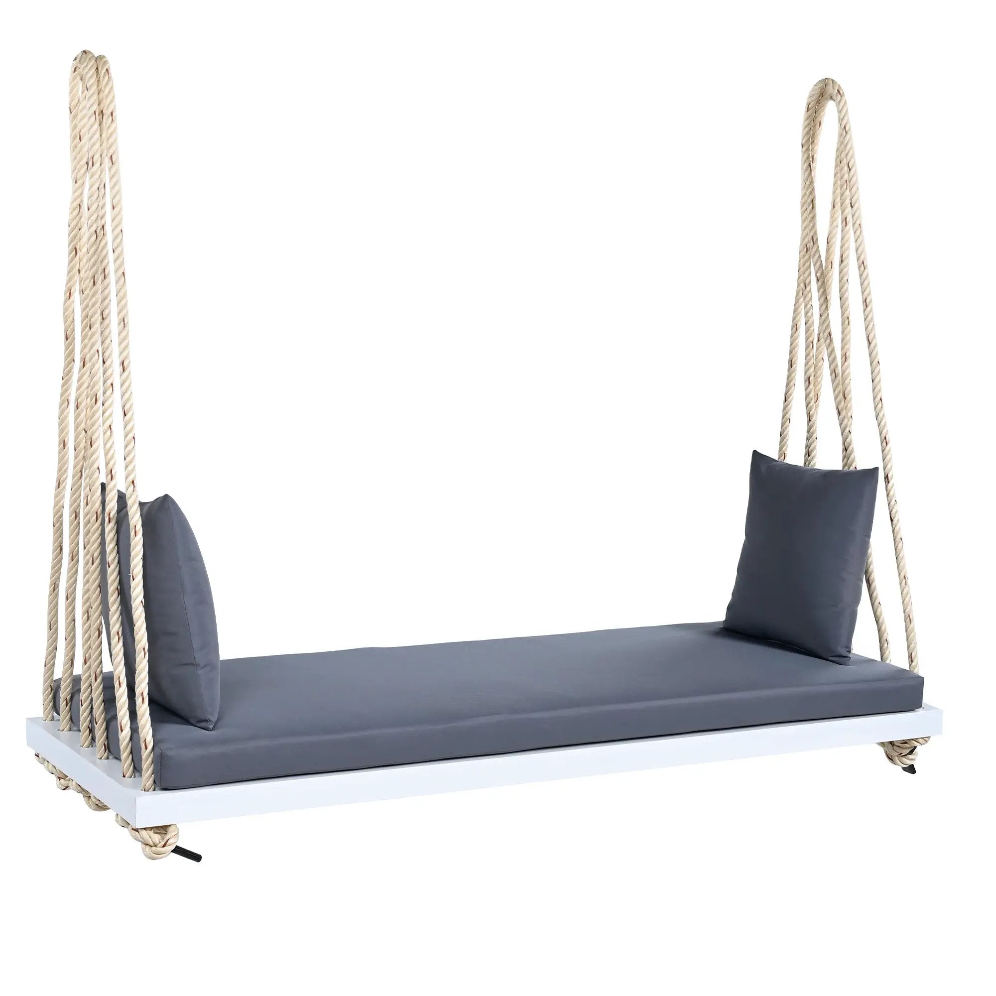 TOPMAX Patio Wooden Swing Chair with Cushion & Pillows by HouseOfZazla