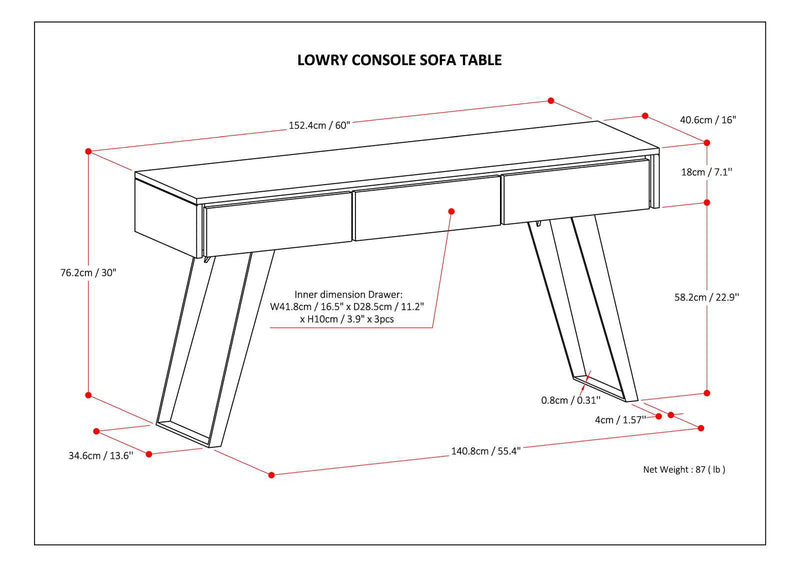 Lowry - Handcrafted Console Sofa Table by HouseOfZazla