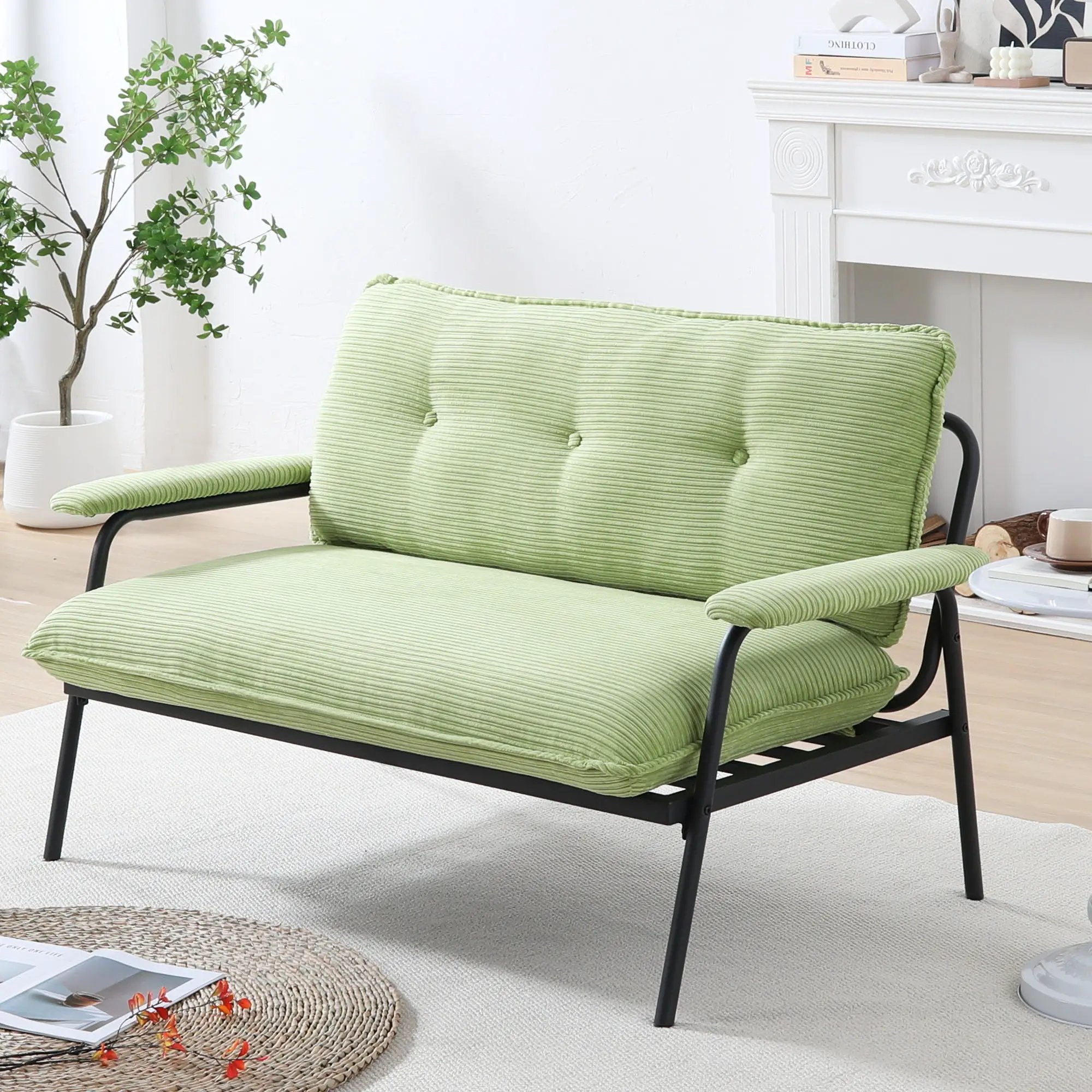 Modern Metal Frame Sofa With Sponge Filling For Compact Spaces And Versatile Use by Unique Piece Furniture