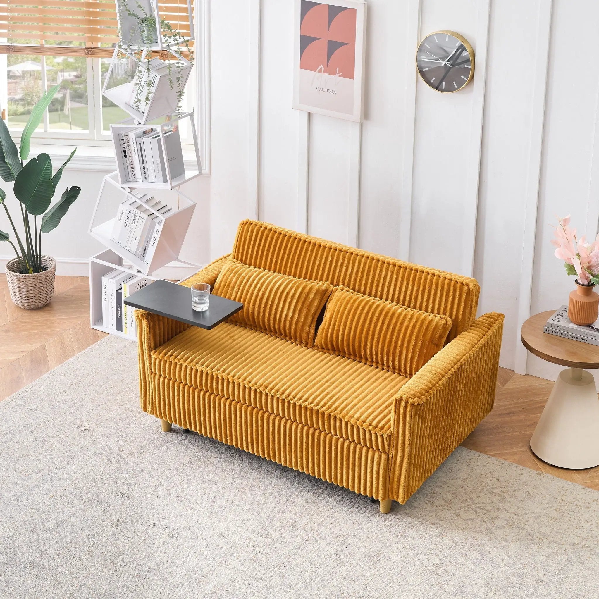 Pull Out Sofa With Movable Tabletop And USB Ports by HouseOfZazla