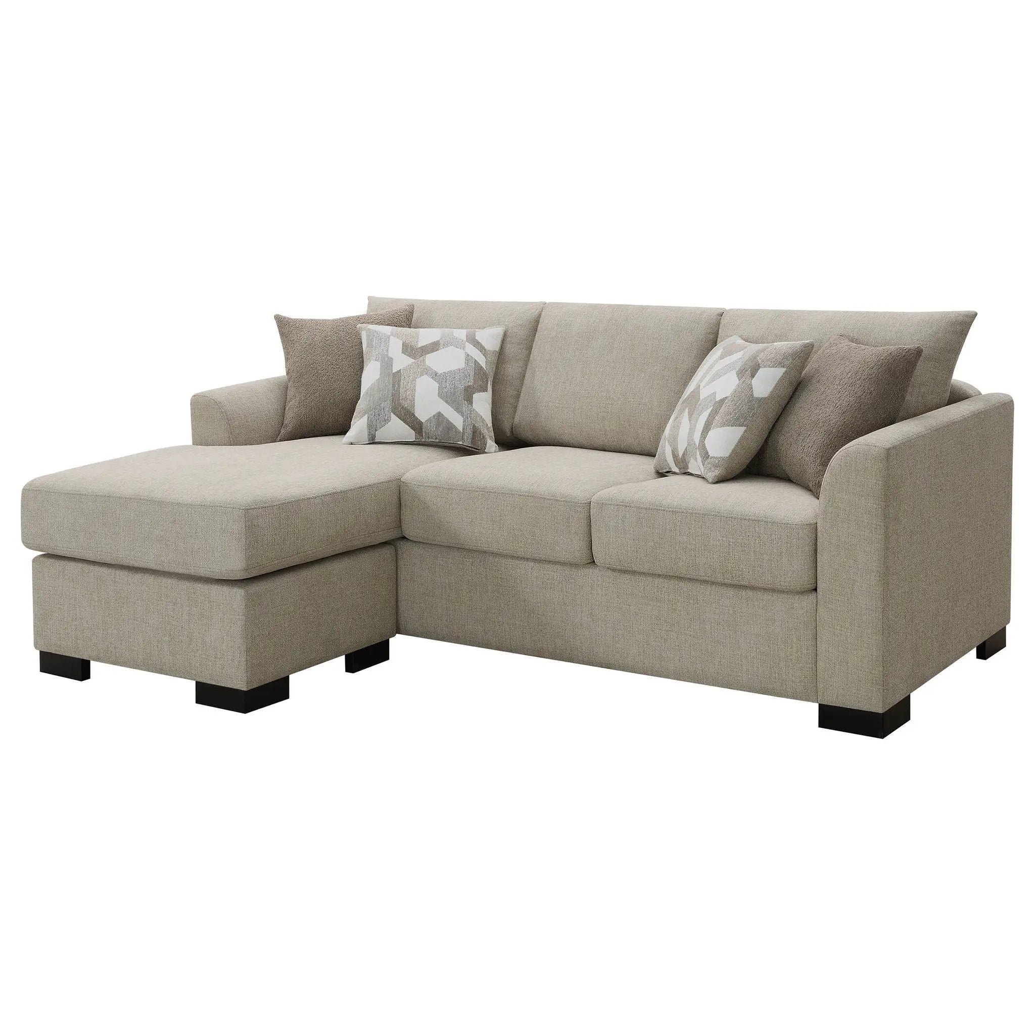 Storey Upholstered Sleeper Sectional Chaise Sofa Camel by Unique Piece Furniture