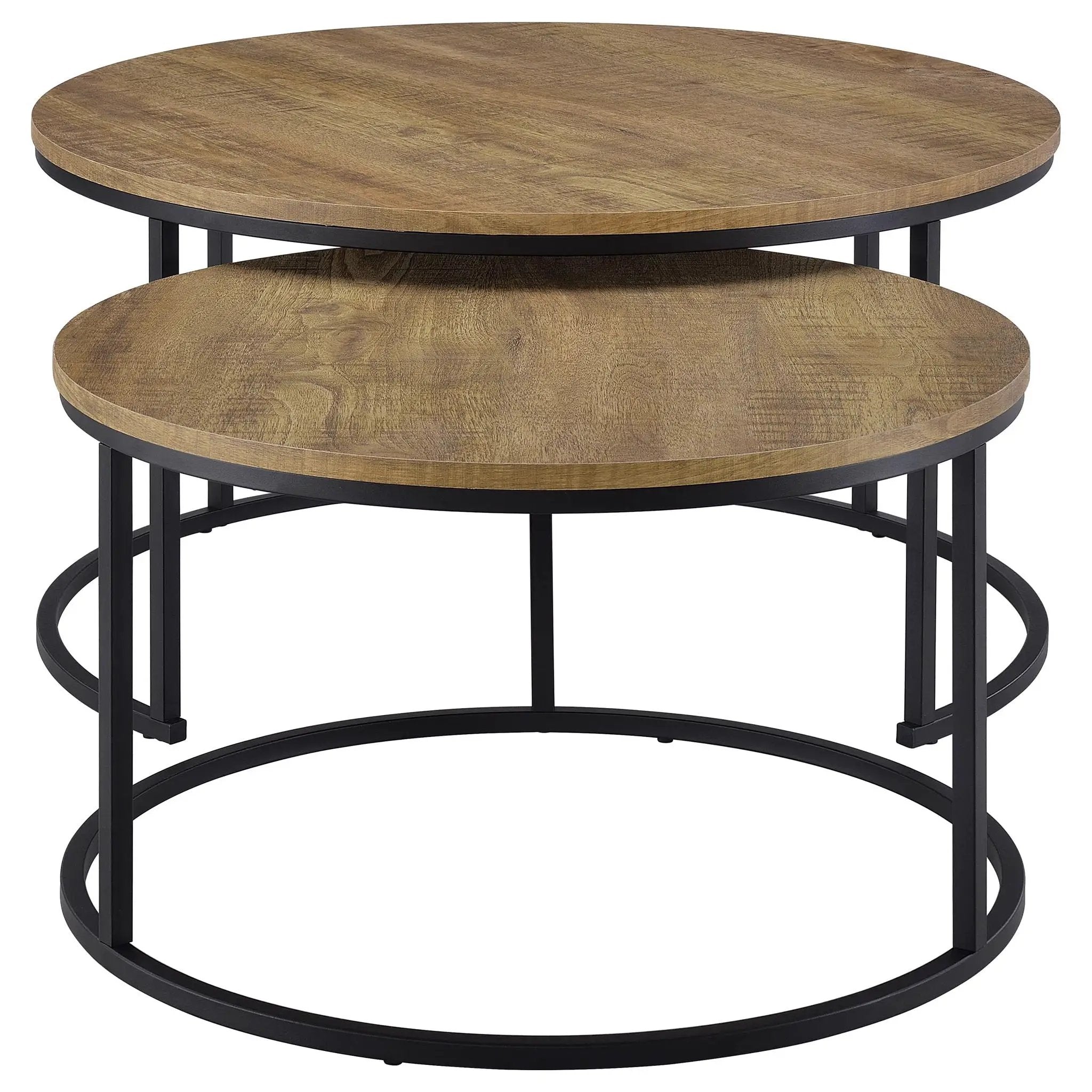 Lainey 2-piece Round Nesting Coffee Table Mango by Unique Piece Furniture