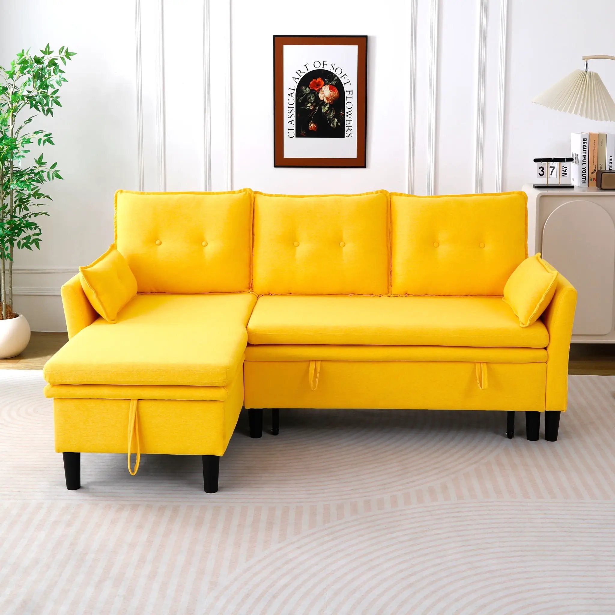 L-Shaped Reversible Chaise Sectional Sofa With Storage by Unique Piece Furniture