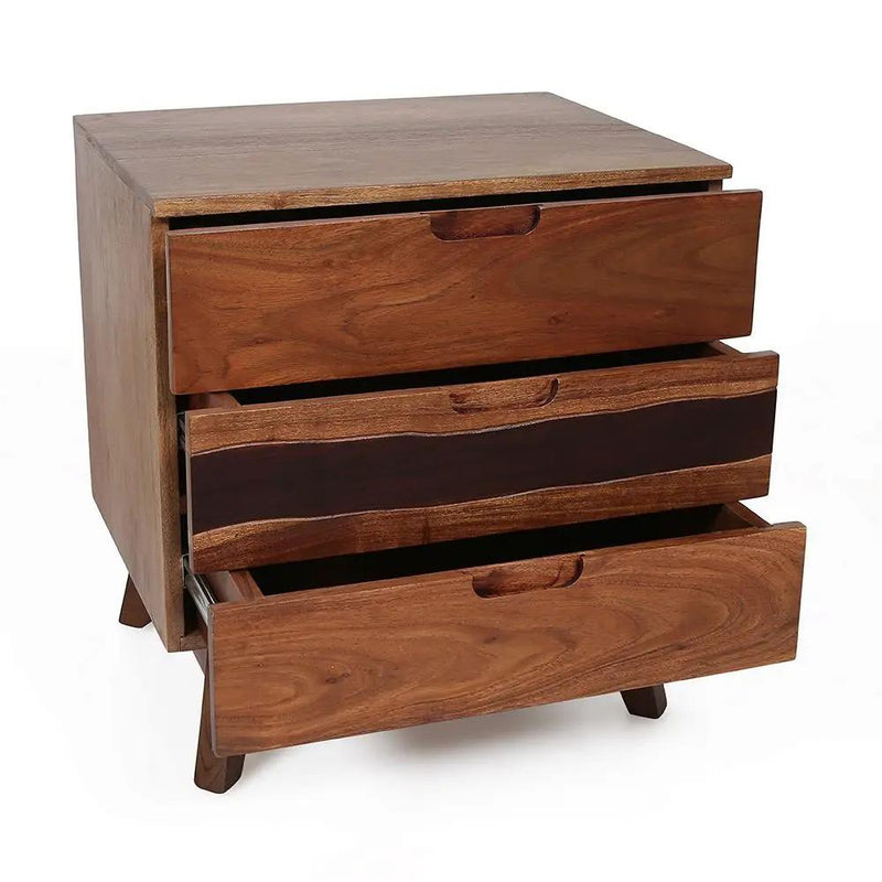 Nightstand Natural Wood - Brown by HouseOfZazla