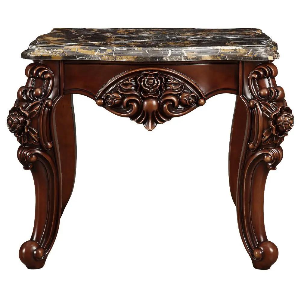 Forsythia - End Table - Marble Top & Walnut by Unique Piece Furniture