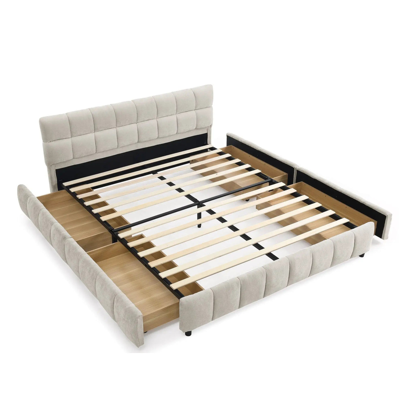 Modern Platform Bed Frame With Thick Fabric by HouseOfZazla