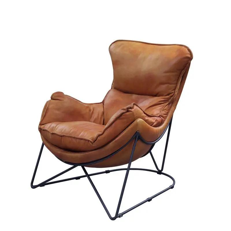 Thurshan - Accent Chair - Aperol Top Grain Leather & Black by Unique Piece Furniture