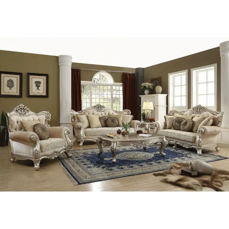 Bently - Sofa With 7 Pillows (Same Lv01579) - Fabric & Champagne by Unique Piece Furniture