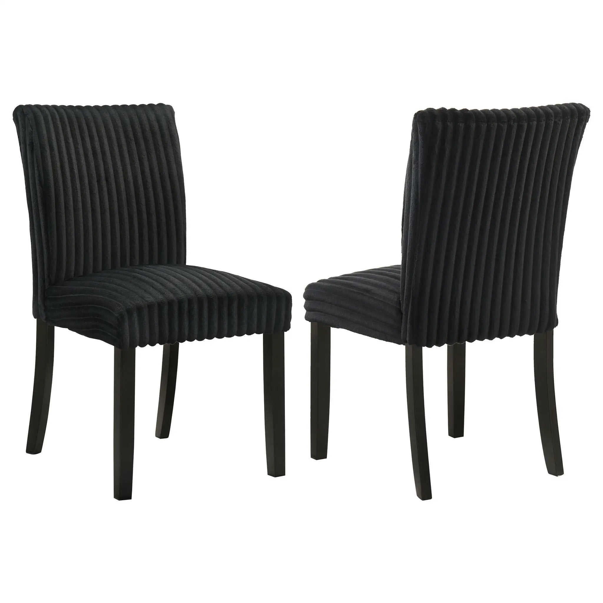 Dermott Upholstered Parson Dining Side Chair Black (Set of 2) by Unique Piece Furniture
