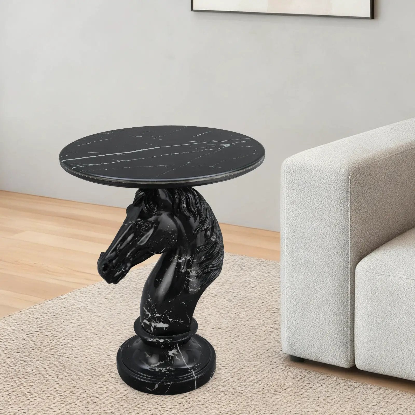 Horse Head Accent Table Animal Statue End Table by HouseOfZazla