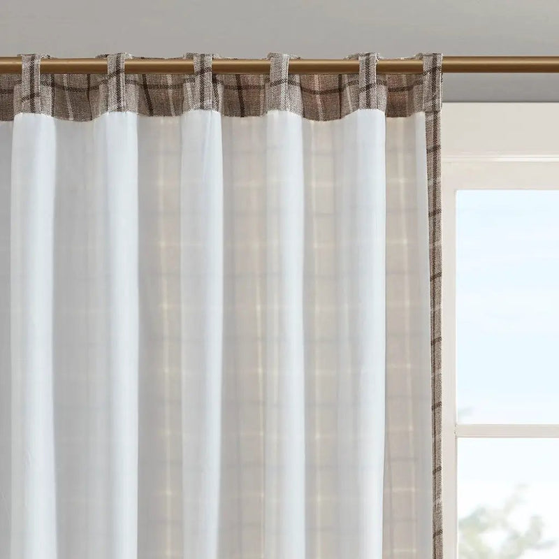 Plaid Rod Pocket and Back Tab Curtain Panel with Fleece Lining by HouseOfZazla