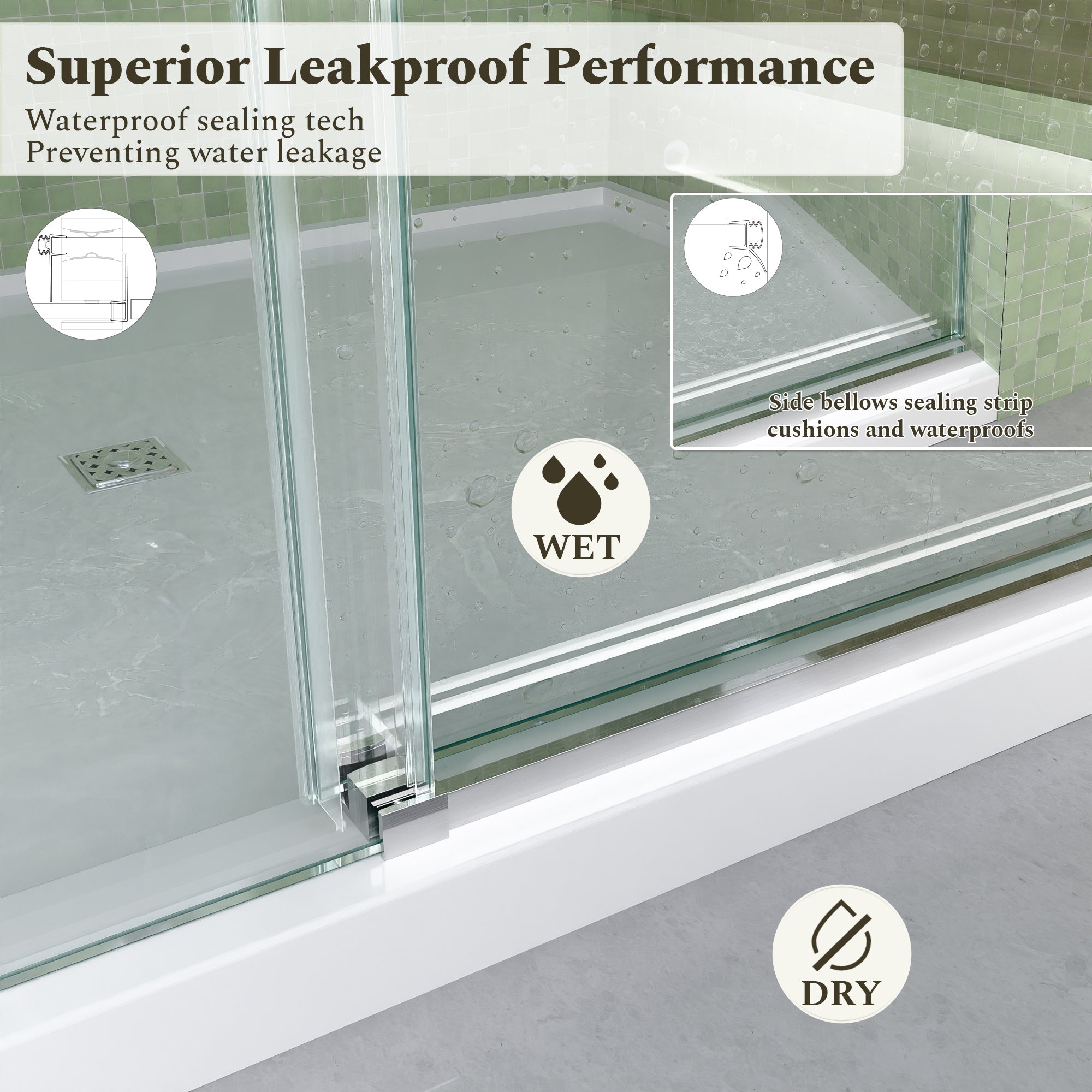 56-60"W x 60"H Frameless Sliding Tub Shower Door Enclosure by HouseOfZazla