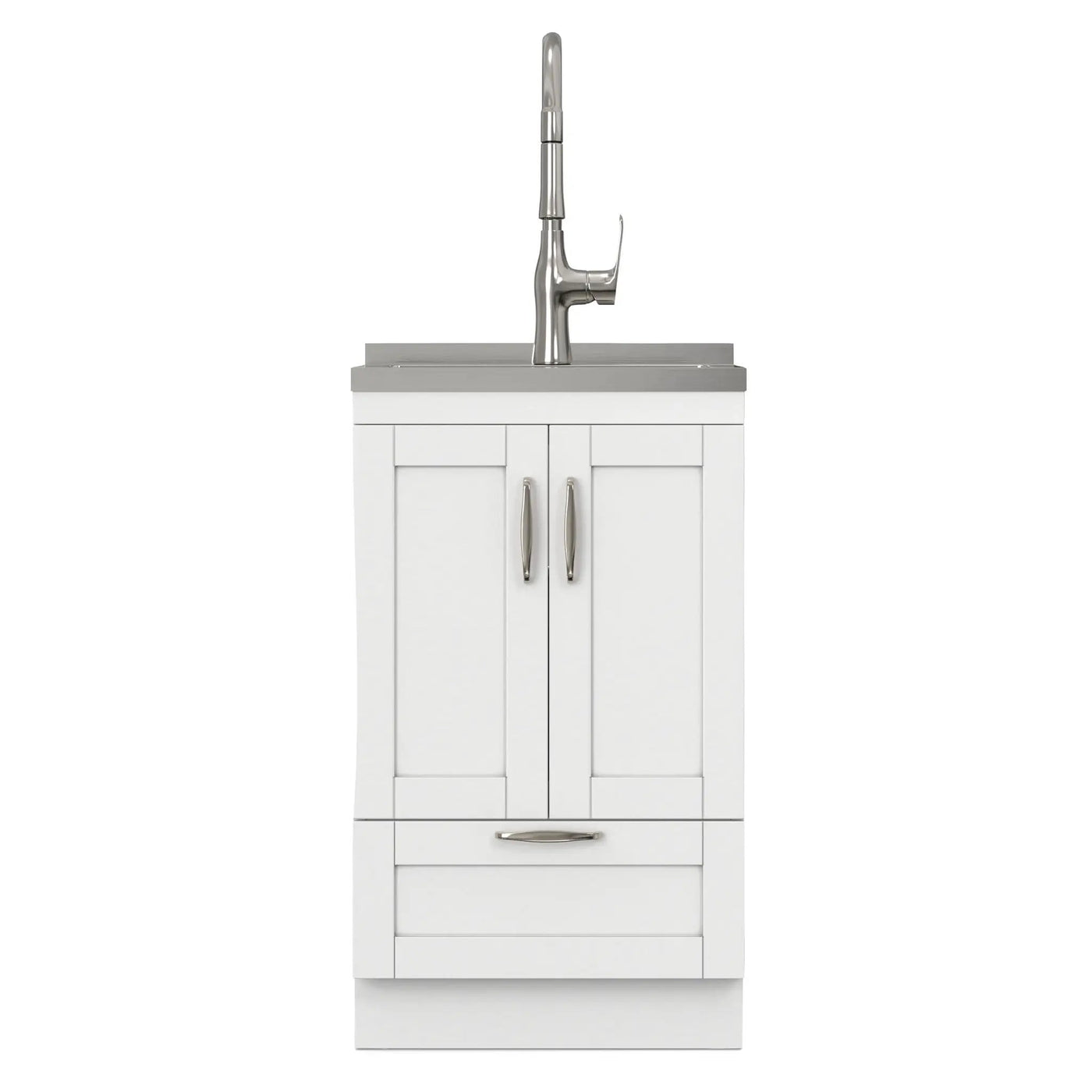 Reed - Deluxe Laundry Cabinet With Pull-Out Faucet And Stainless Steel Sink by HouseOfZazla