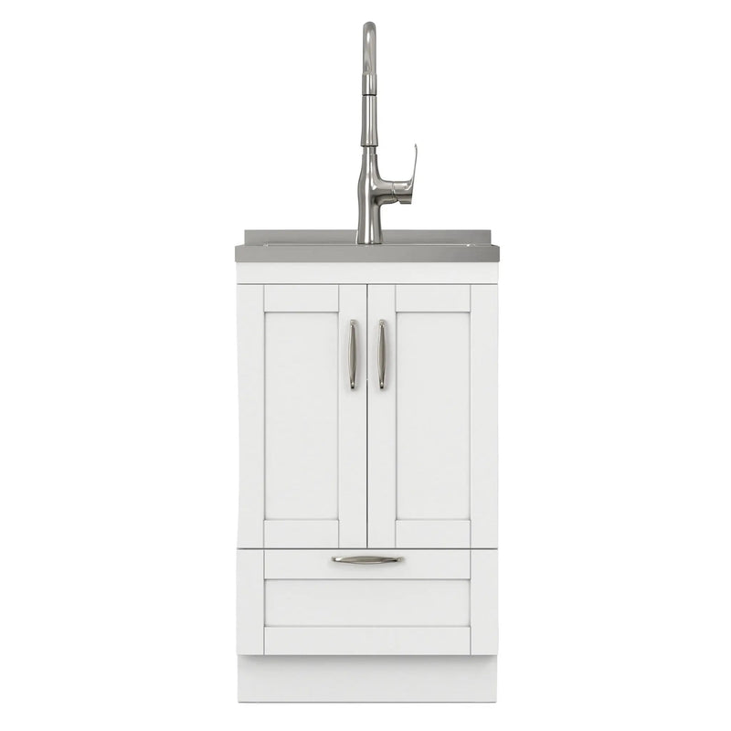 Reed - Deluxe Laundry Cabinet With Pull-Out Faucet And Stainless Steel Sink by HouseOfZazla