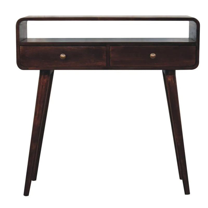 Solid Wood Curved Console Table by Unique Piece Furniture