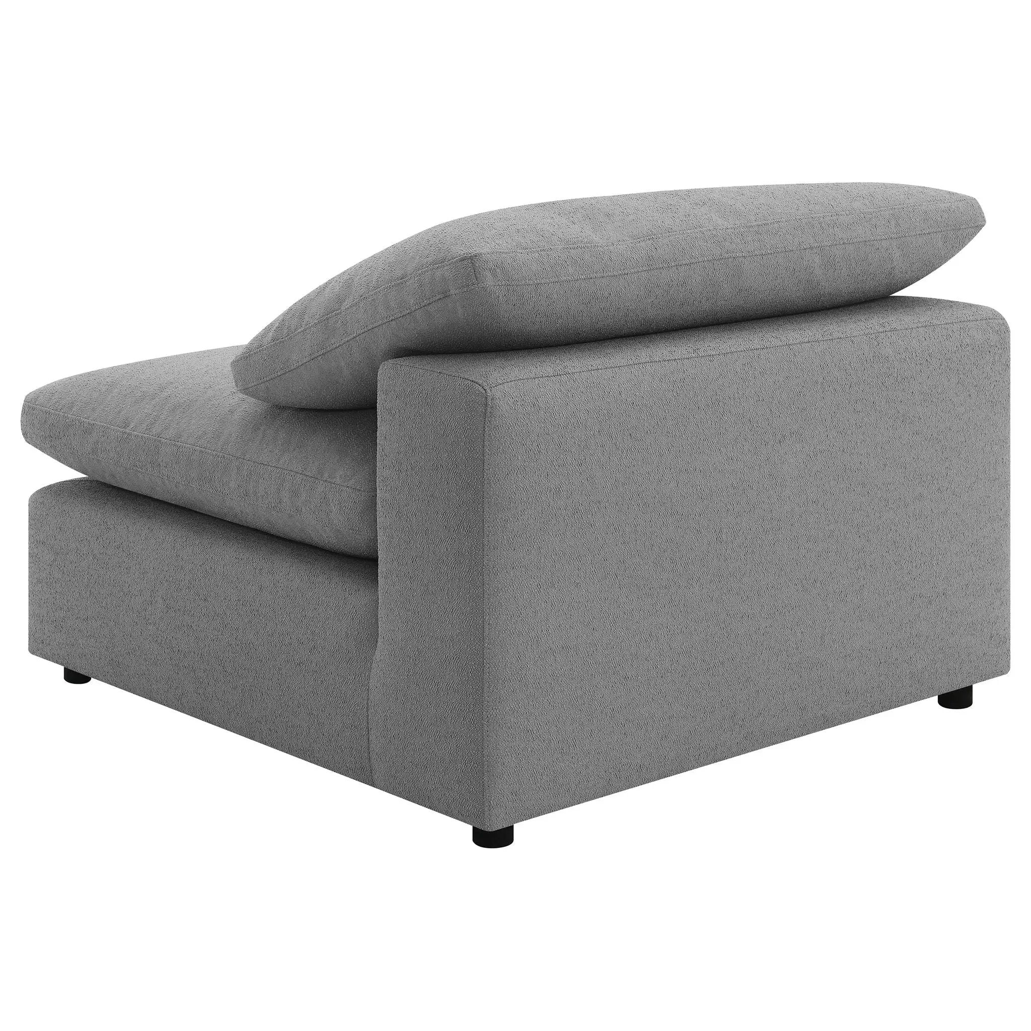 Raleigh Boucle Upholstered Armless Chair Grey by Unique Piece Furniture