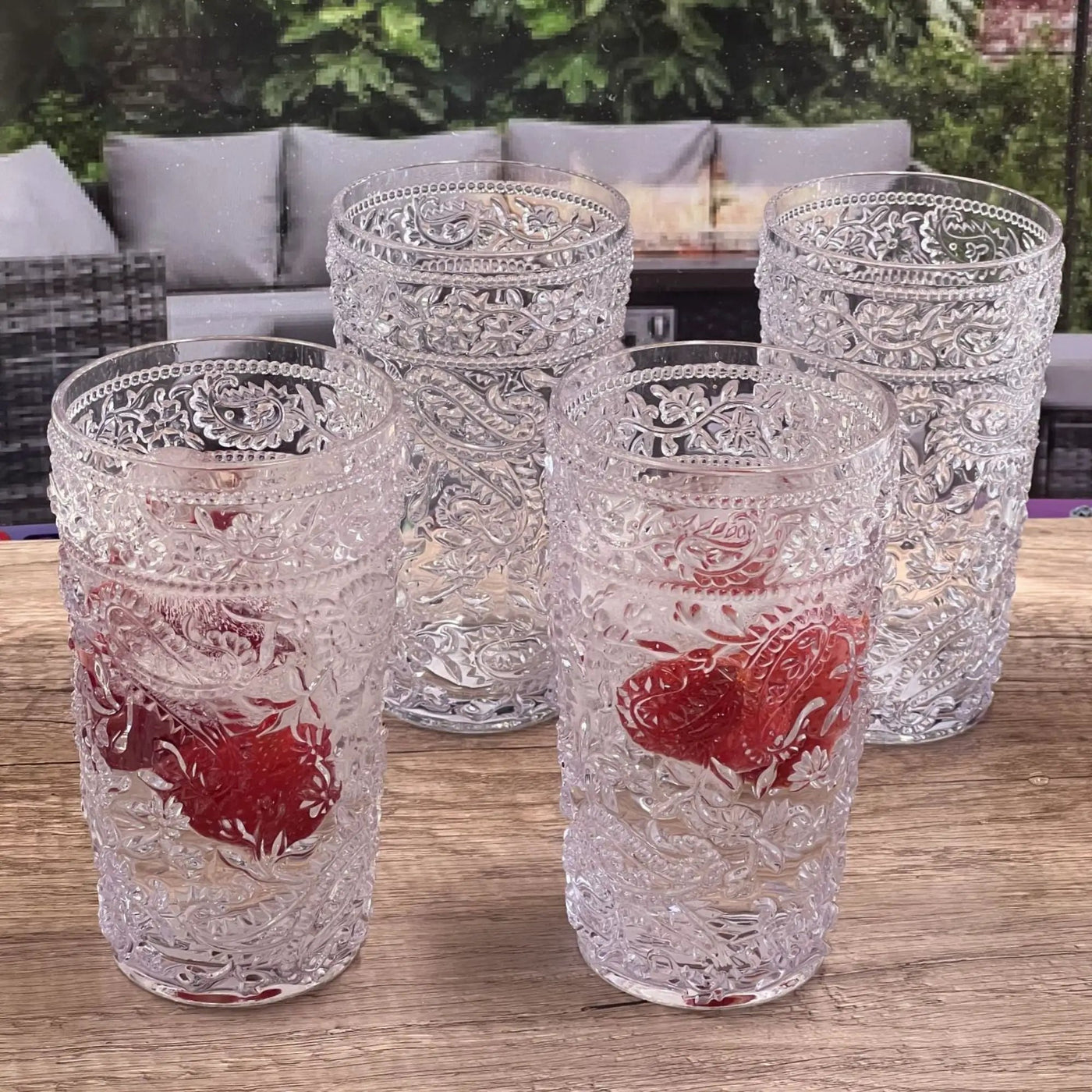 Paisley Style Acrylic Hi Ball Glasses (Set of 4) by HouseOfZazla