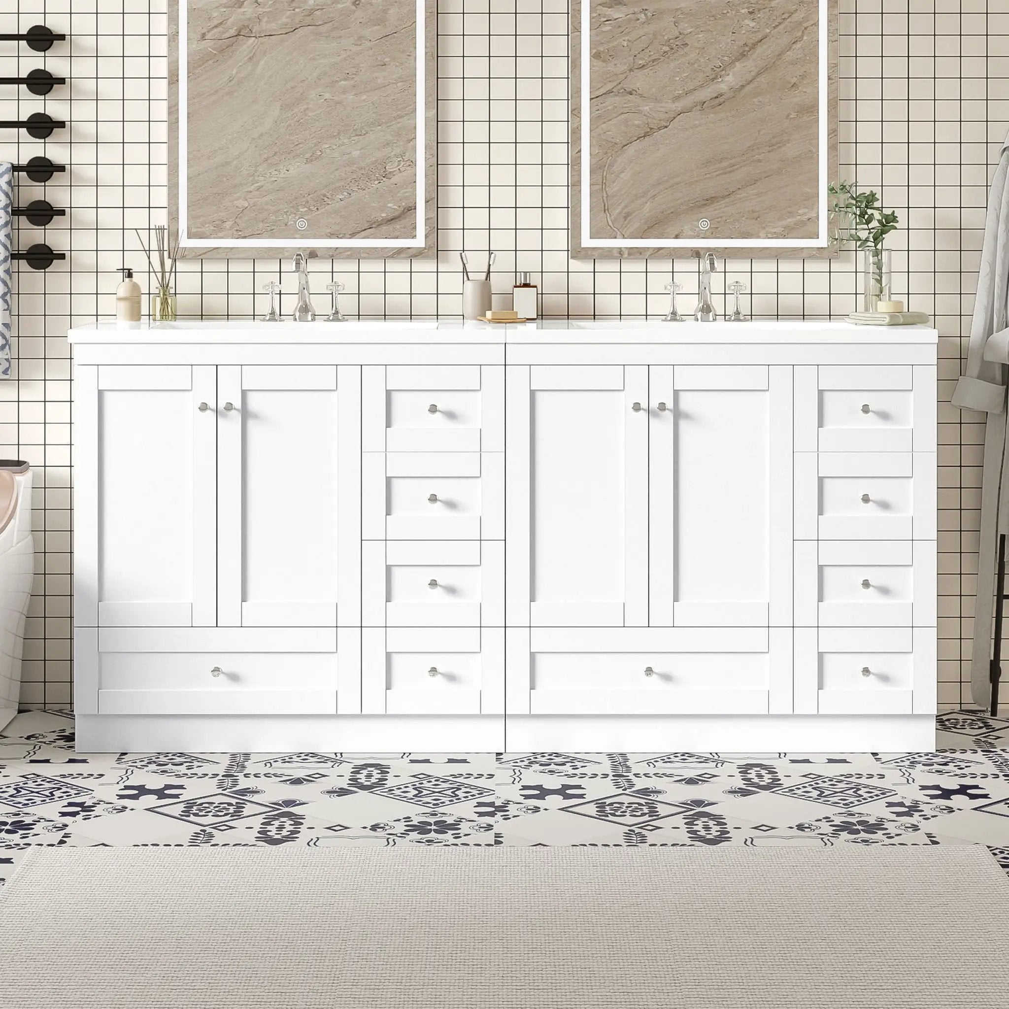 Shaker Free Standing Bathroom Vanity Cabinet & Sink, Soft Close Drawers, Soft Close Doors by Unique Piece Furniture