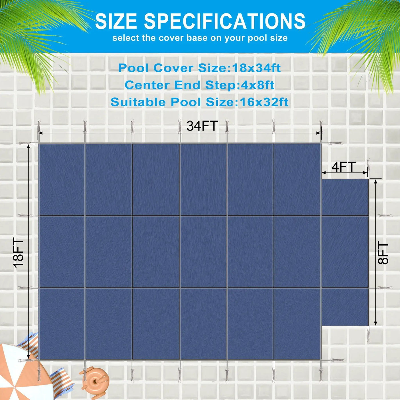 16 x 32 Ft High Strength Pool Safety Cover for Inground Pools by HouseOfZazla