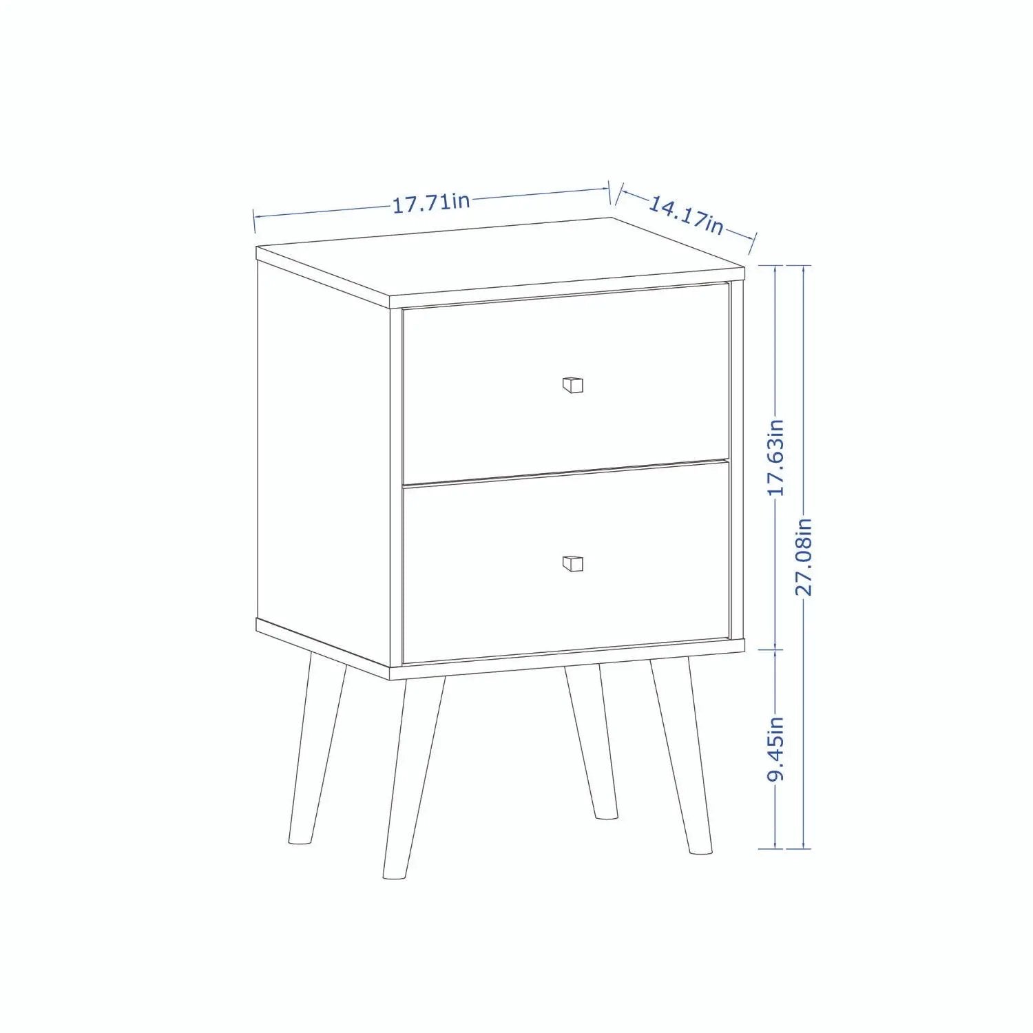 Liberty - Nightstand With 2 Drawers For Bedroom by HouseOfZazla