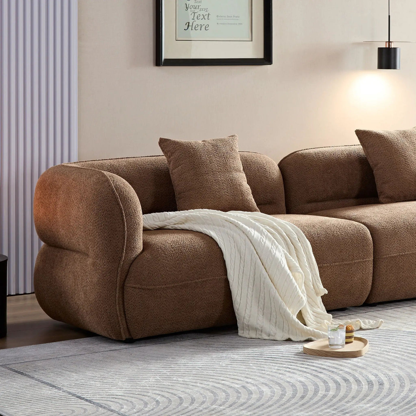 Sectional Sofa With Durable Fabric, Solid Wood Frame, And High Density Sponge Fill by Unique Piece Furniture