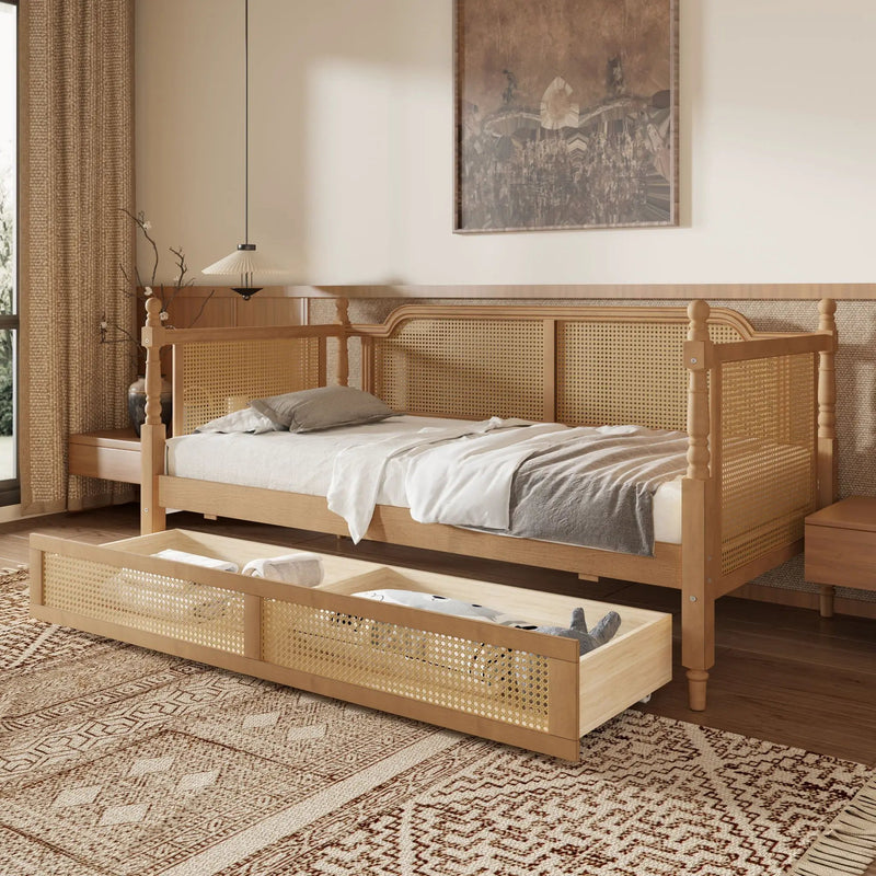 Traditional Style Rattan Daybed, No Box Spring Needed by HouseOfZazla