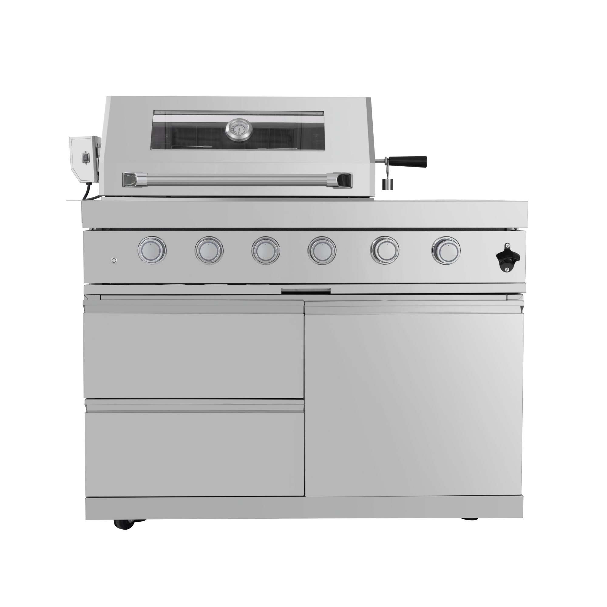 125" 10,8000 BTU 4-Burner Outdoor Kitchen Island Grill with Pizza Oven by Chery Industrial