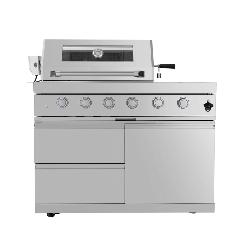 125" 10,8000 BTU 4-Burner Outdoor Kitchen Island Grill with Pizza Oven by Chery Industrial
