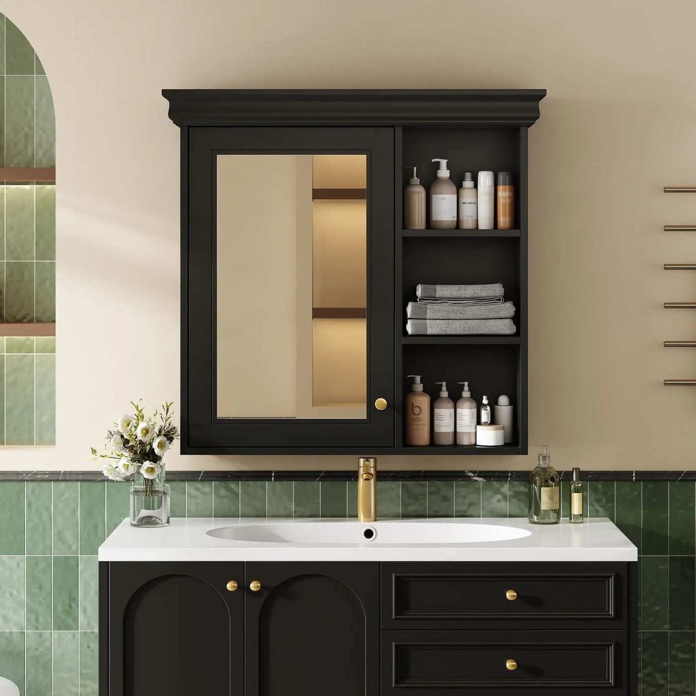 Wall Mounted Bathroom Medicine Cabinet with Mirror and Adjustable Storage by HouseOfZazla