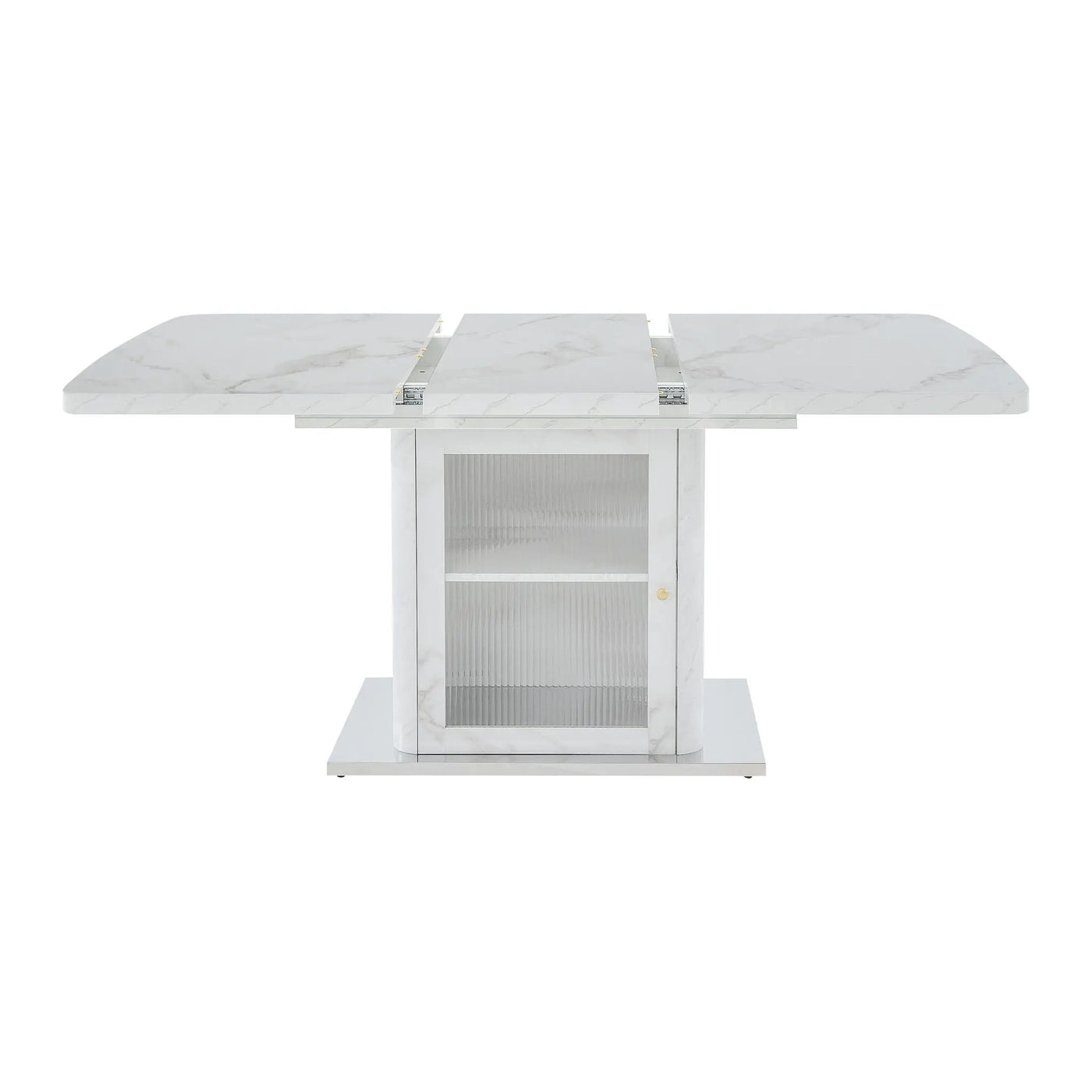 Modern Rectangle Dining Table With Stretchable Top, Storage Cabinet by Unique Piece Furniture