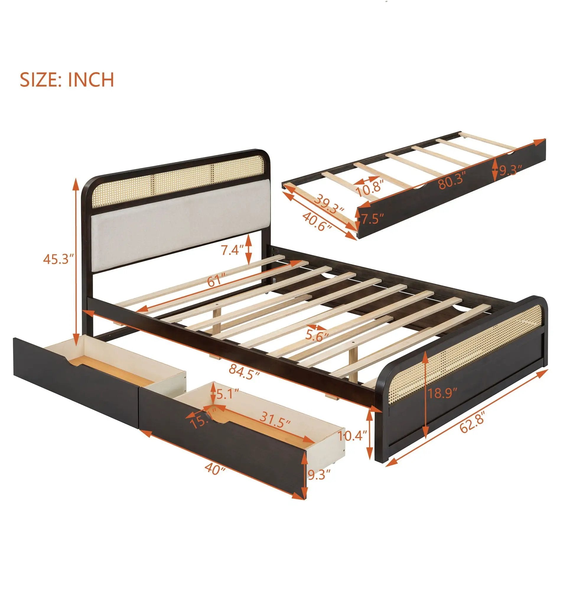 Platform Bed With Trundle And 2 Drawers by HouseOfZazla