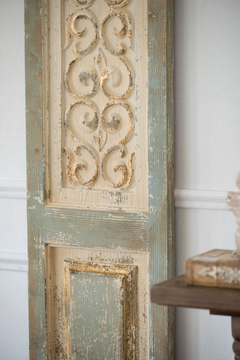Large Wooden Rectangle Hanging Panel Decorative Wall Sculpture, Carved Wall Art - Beige by Unique Piece Furniture