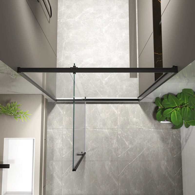 50-54"W x 74"H Pivot Shower Door with Matte Tempered Glass Finish by HouseOfZazla