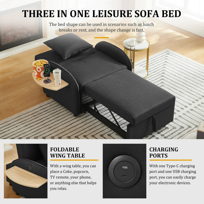 3-in-1 Convertible Sofa Chair Bed by HouseOfZazla