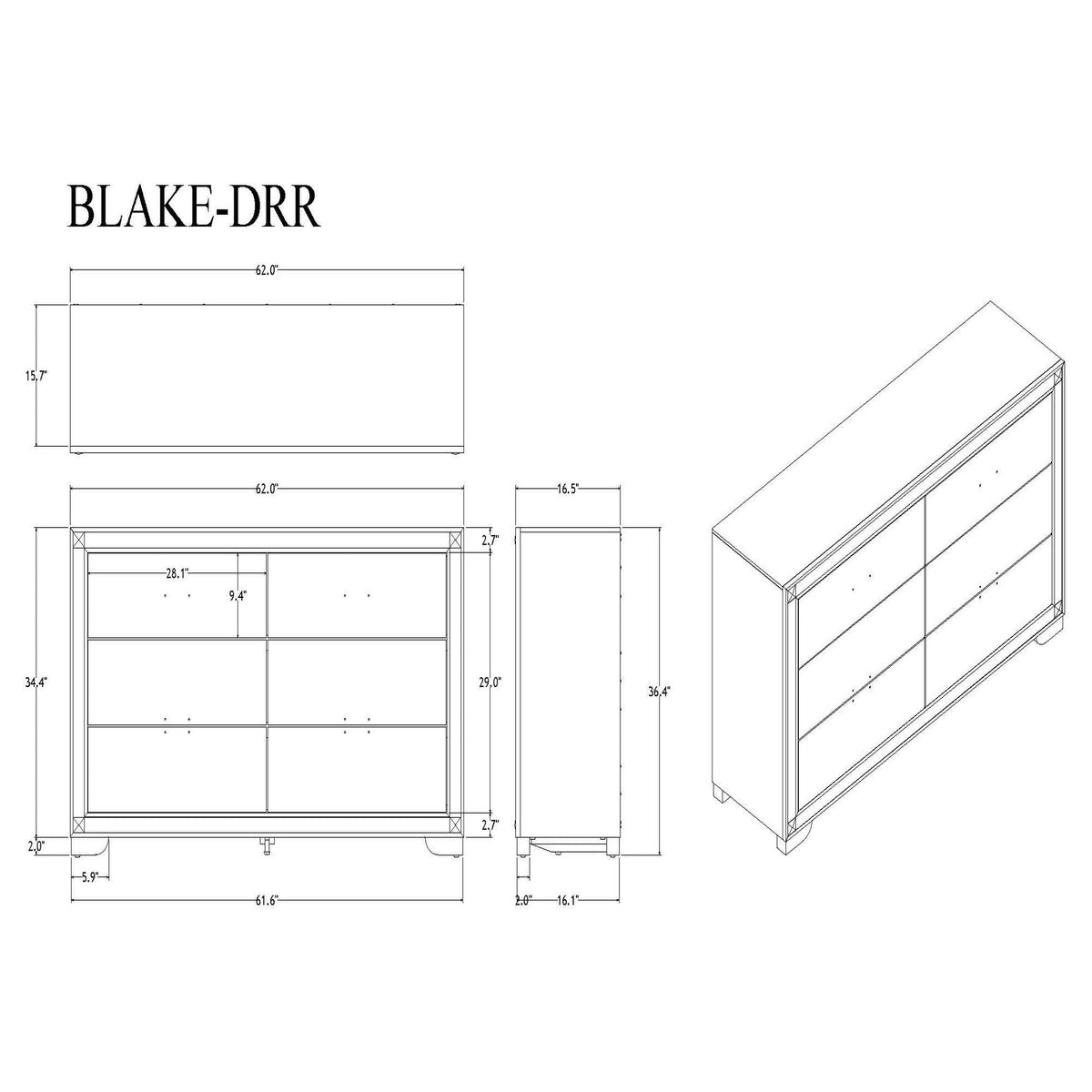 Lively Dresser With Glitter Detail - Black, photo 6 of 7